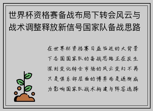 世界杯资格赛备战布局下转会风云与战术调整释放新信号国家队备战思路